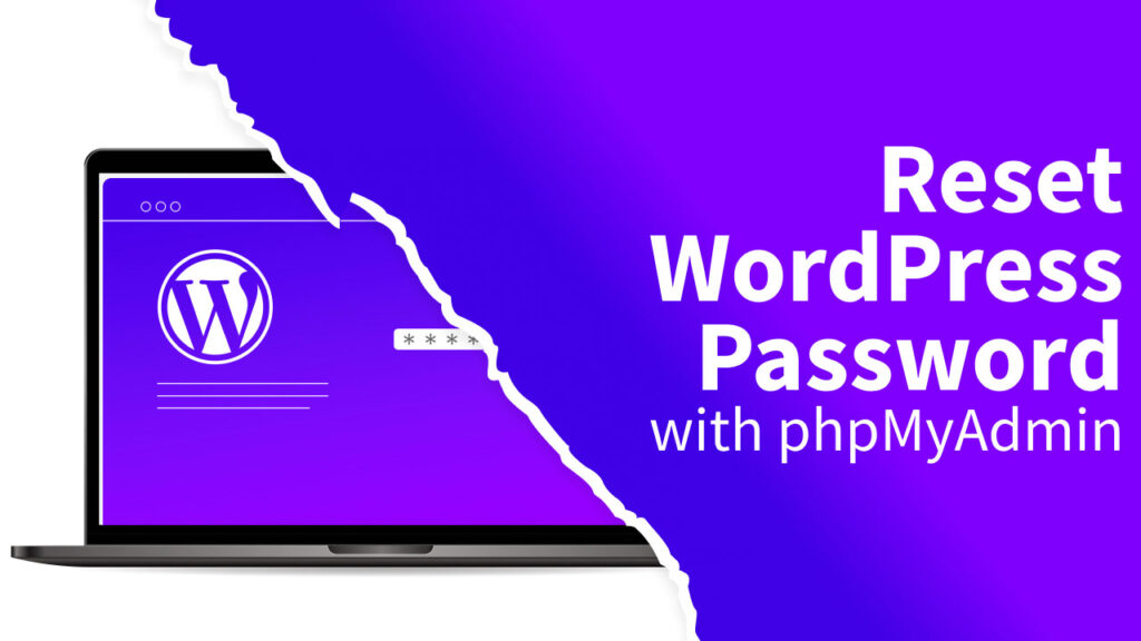 Featured image for a post titled 'hot to reset your wordpress password'. The image is of a latptop with a town effect across and the article title in white